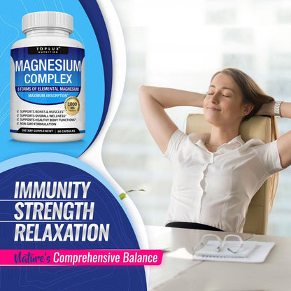 Toplux Magnesium Complex 8 Essential Magnesium Supplement 1000Mg